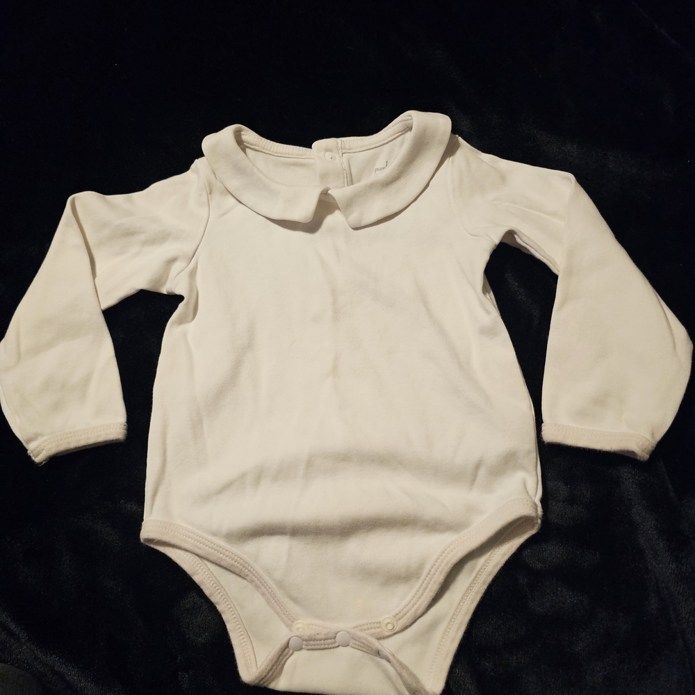 Adorable Cream Long Sleeve Baby Onesie
